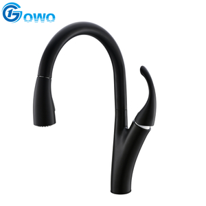 Saque el grifo de agua duradero del fregadero del estilo de la moda de Zamak del negro mate del precio de fábrica de la cabeza