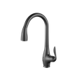 G02, nuevo diseño, grifos negros, grifo de cocina extraíble dorado, grifo de cocina de cuello largo con rociador extraíble