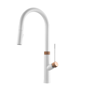 Blanco multifuncional hecho en Germani Grifo de cocina frío y caliente con excelente precio