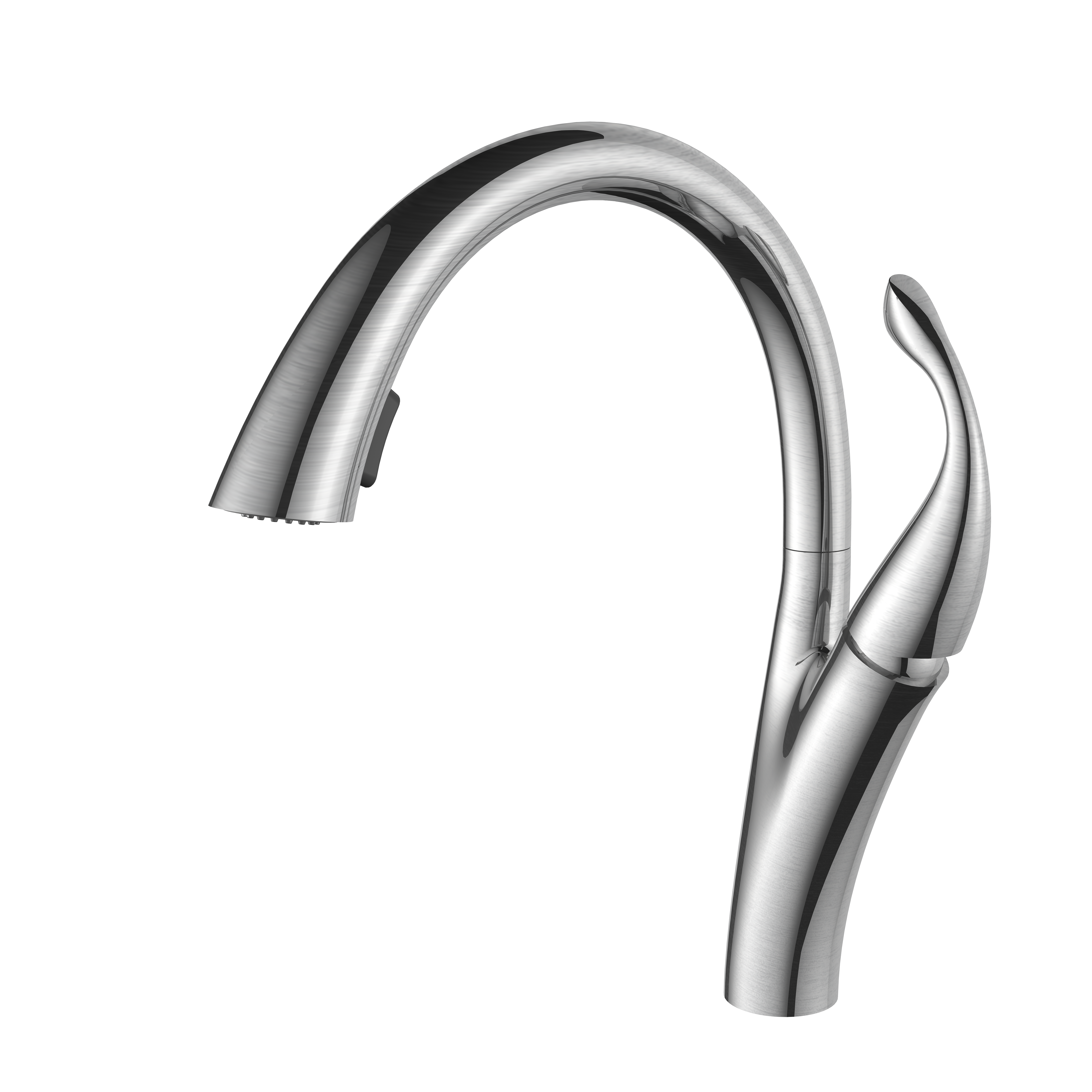 Mezclador de grifo de cocina extraíble de material de latón y níquel cepillado