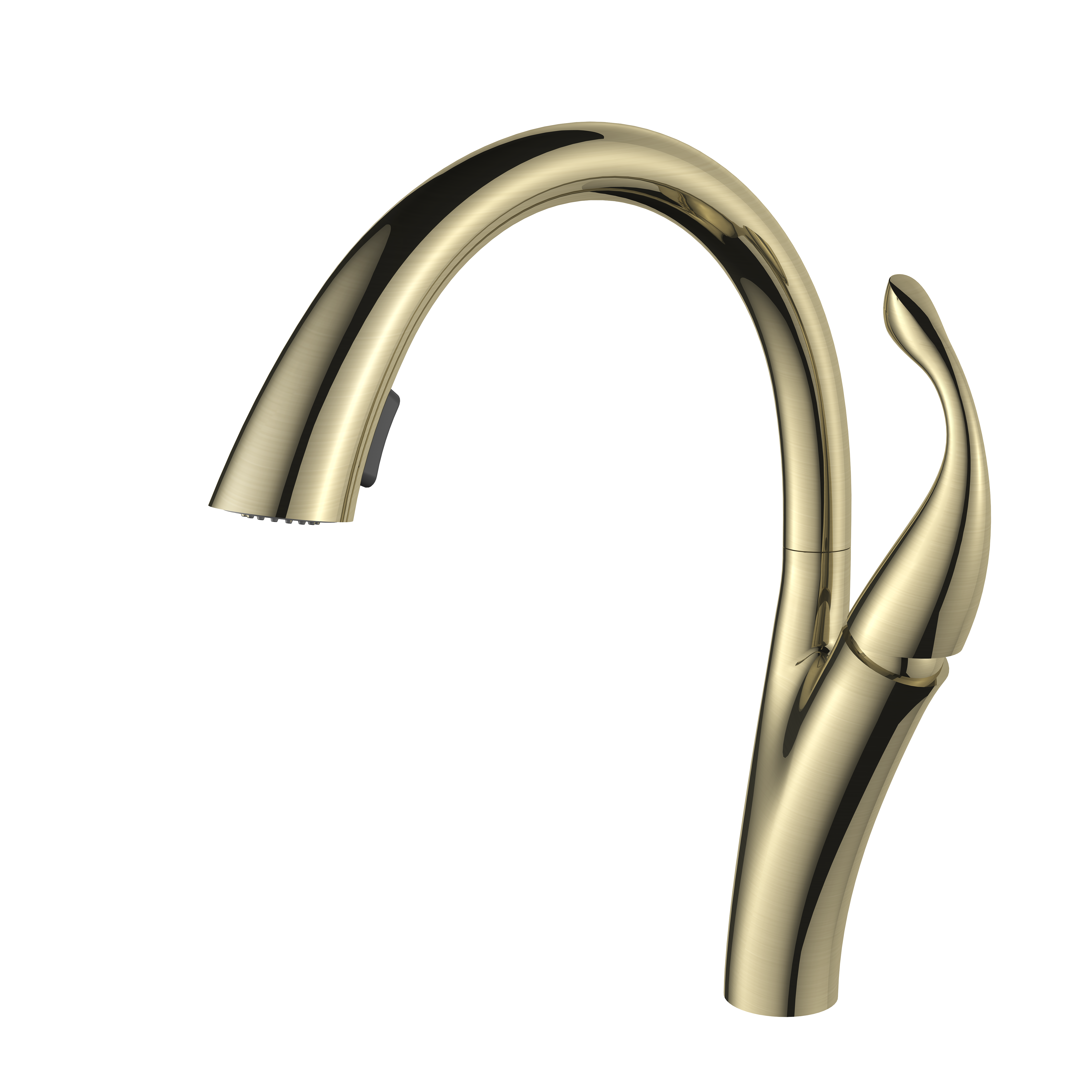 Swan Design Gold Kitchen Faucet Single Handlde
