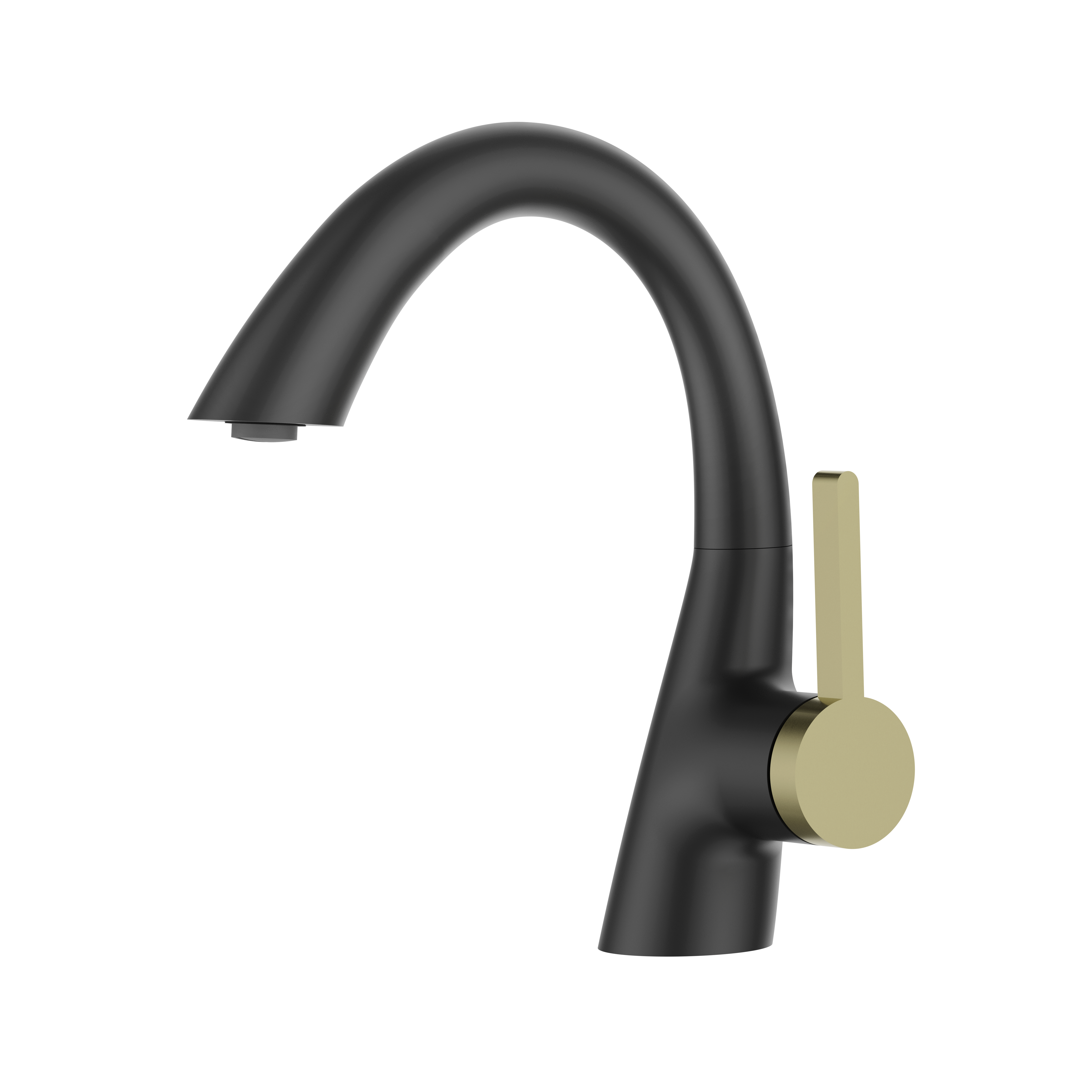 Grifo de baño de lavabo de venta caliente negro mate dorado 