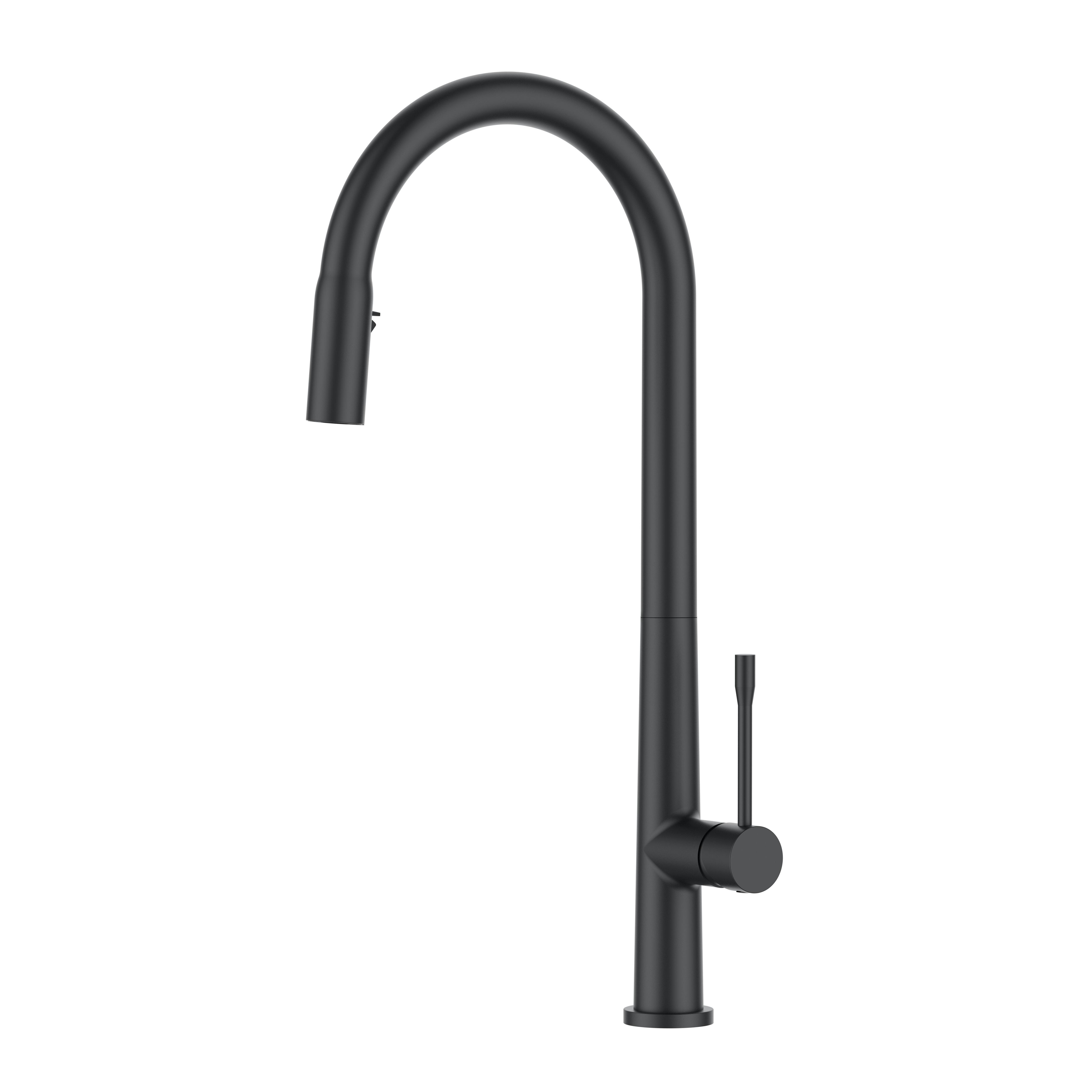 Oficina de grifo de cocina elegante material negro mate usado