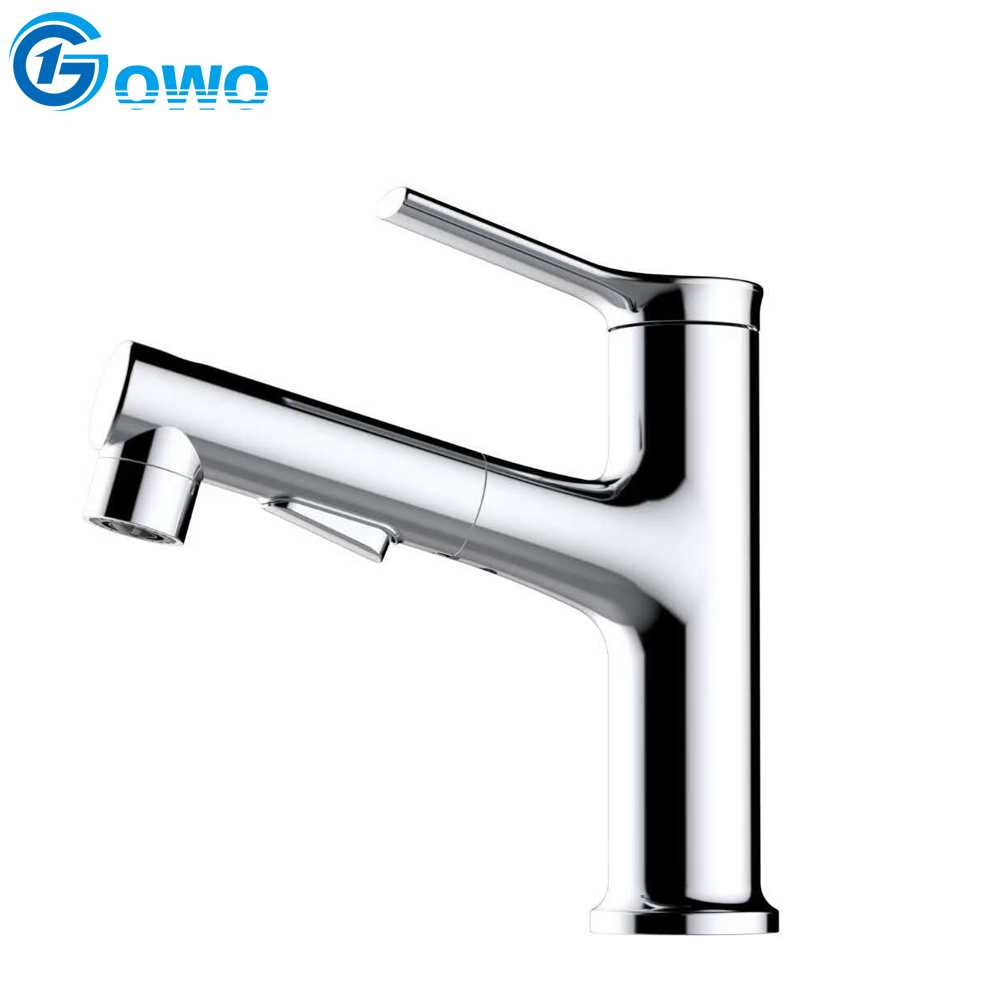 Mezclador de grifo de lavabo extraíble de nuevo diseño de 3 funciones de aleación de zinc